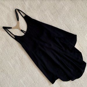 Black Tank Top Strappy Camisole with Gold Detail Back S